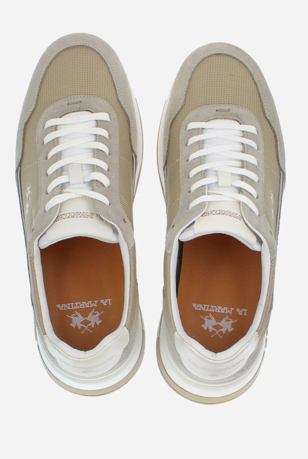LA MARTINA MEN’S TRAINERS IN LEATHER FABRIC AND SUEDE