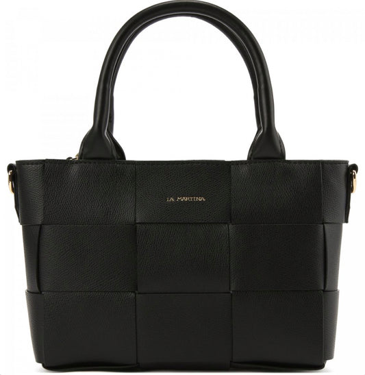 LA MARTINA WOMAN LEATHER CROSSBODY BAG LMBA01474T BLACK COLOR