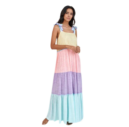 PITUSA METALLIC WEAVE THOBE BEACHWEAR DRESS
