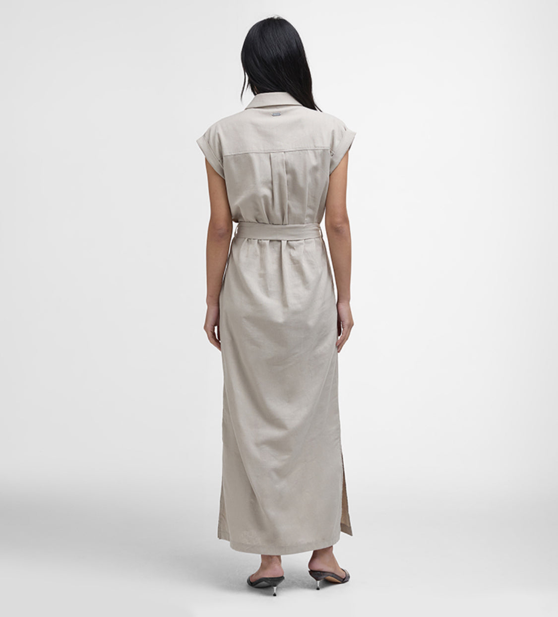 BARBOUR BIRDIE MAXI DRESS LIGHT SAND