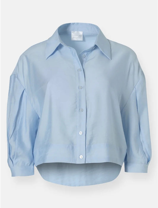 Anonyme Tencel sky & spring butter crop shirt P16SB237