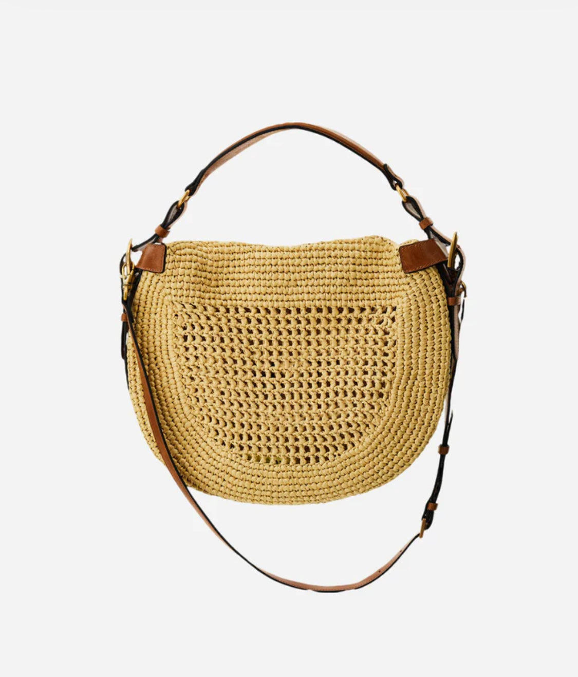 LA MARTINA WOMAN Raffia hobo bag with maxi logo and leather details - Luna Cord WCA020