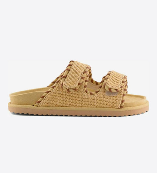 COLORS OF CALIFORNIA TWO STRAP SANDAL IN RAFFIA HC.BIOW606
