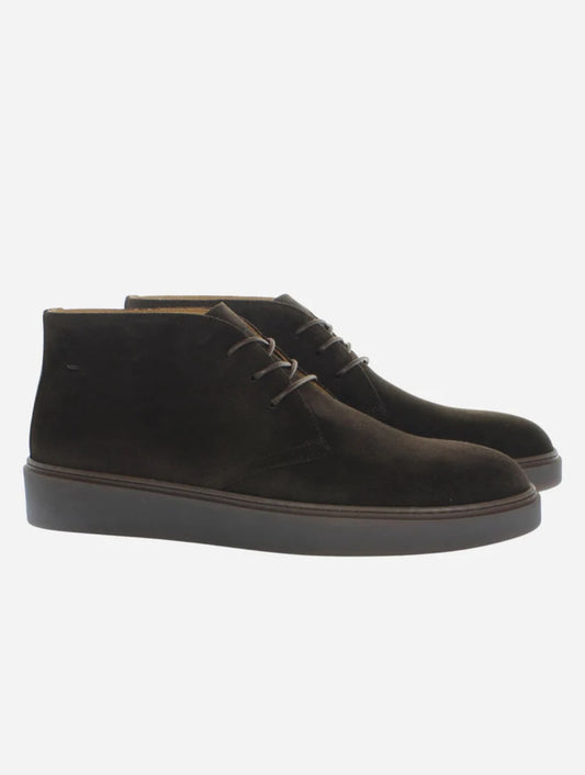 LA MARTINA High-top men's lace-up shoes in treated suede - Dress