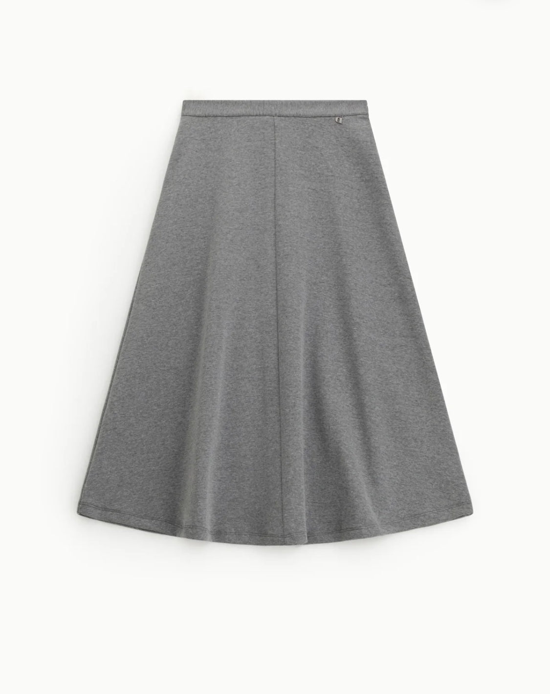 DIXIE HIGH-WAISTED FLARED MIDI SKIRT IN HEATHER GREY FLEECE