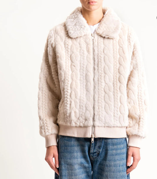 ANONYME FAUX FUR BRAID BOMBER FUR P135FBF178