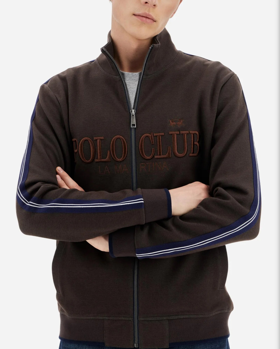 LA MARTINA MAN FULL ZIPSWEATSHIRT BICOLO MBF005