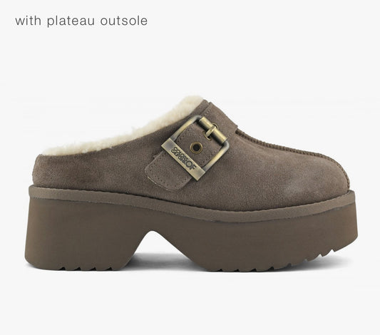 Colors of California Cow suede sabot with plateau outsole HC.HELEN03