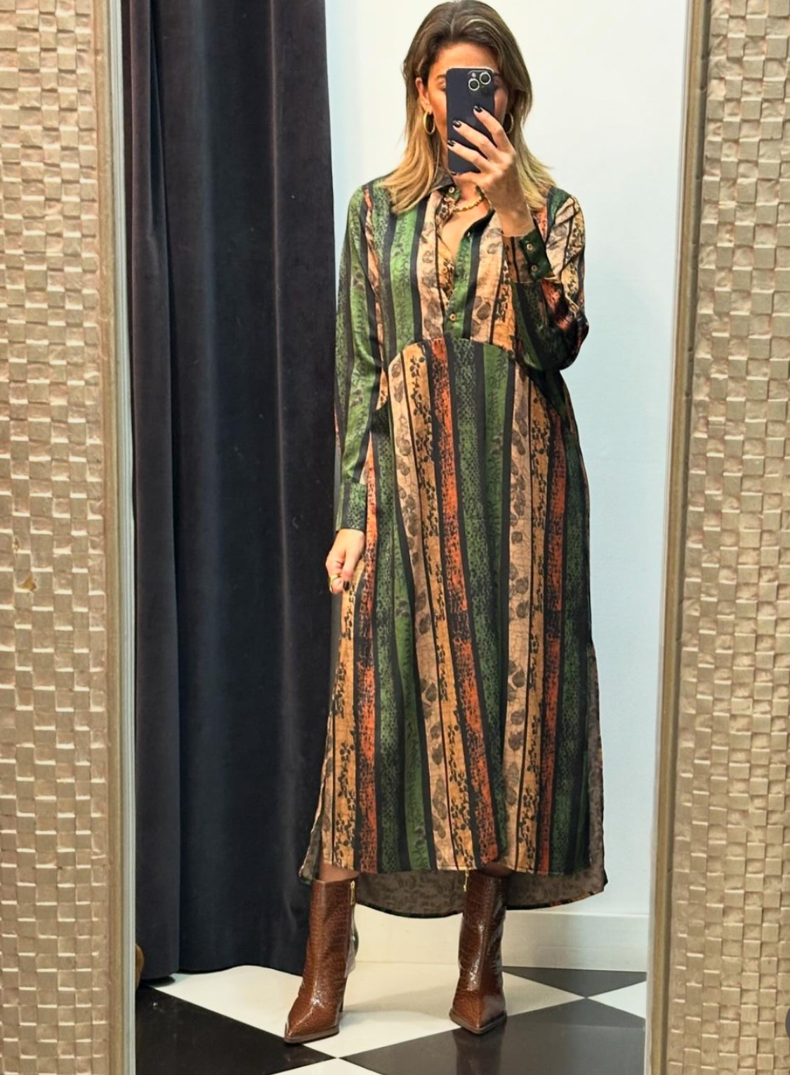 ΑAnonyme forest SIDI long dress A124FD085