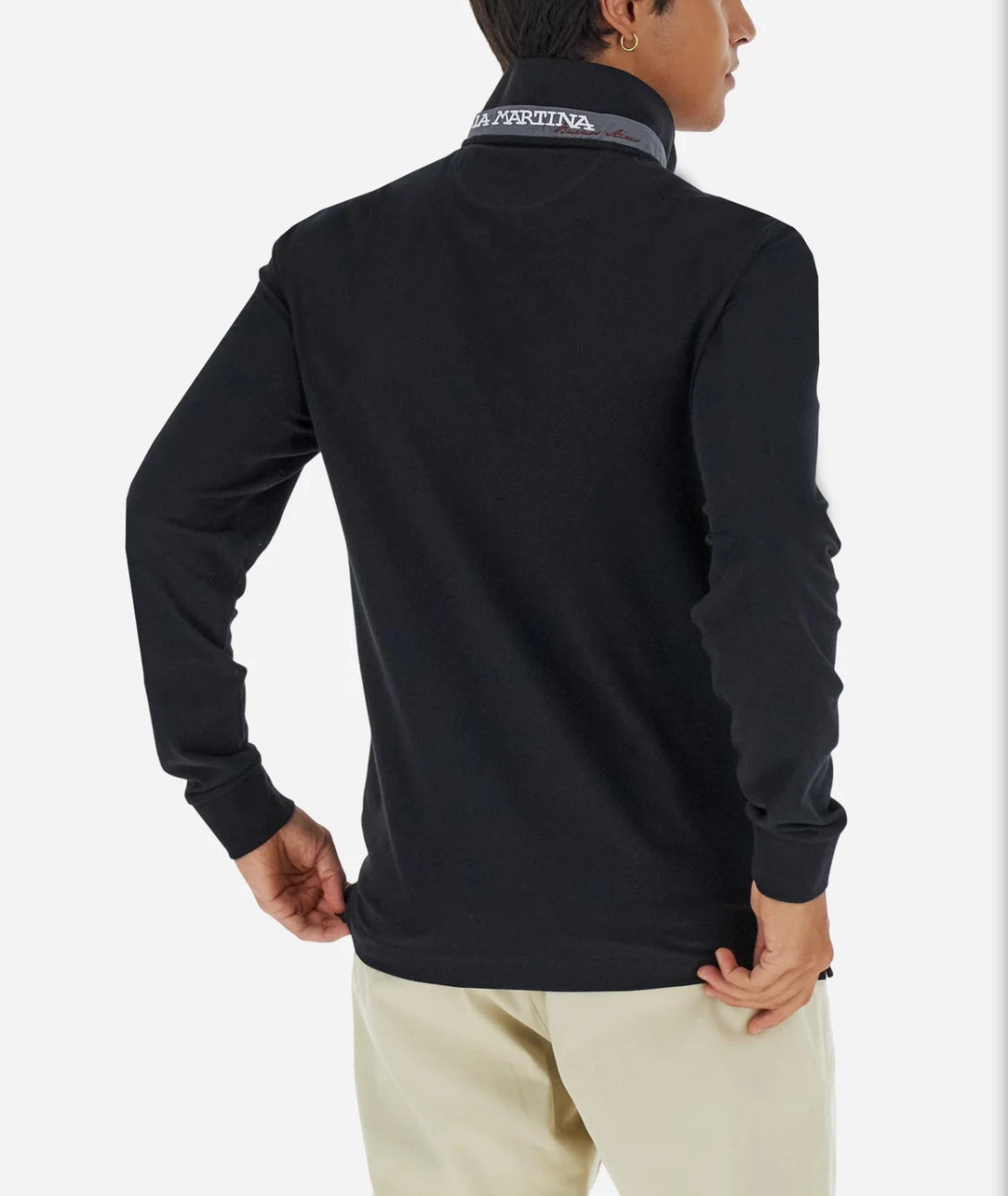 LA MARTINA BASIC Men’s stretch cotton piqué polo gabardine undercollar MBP004