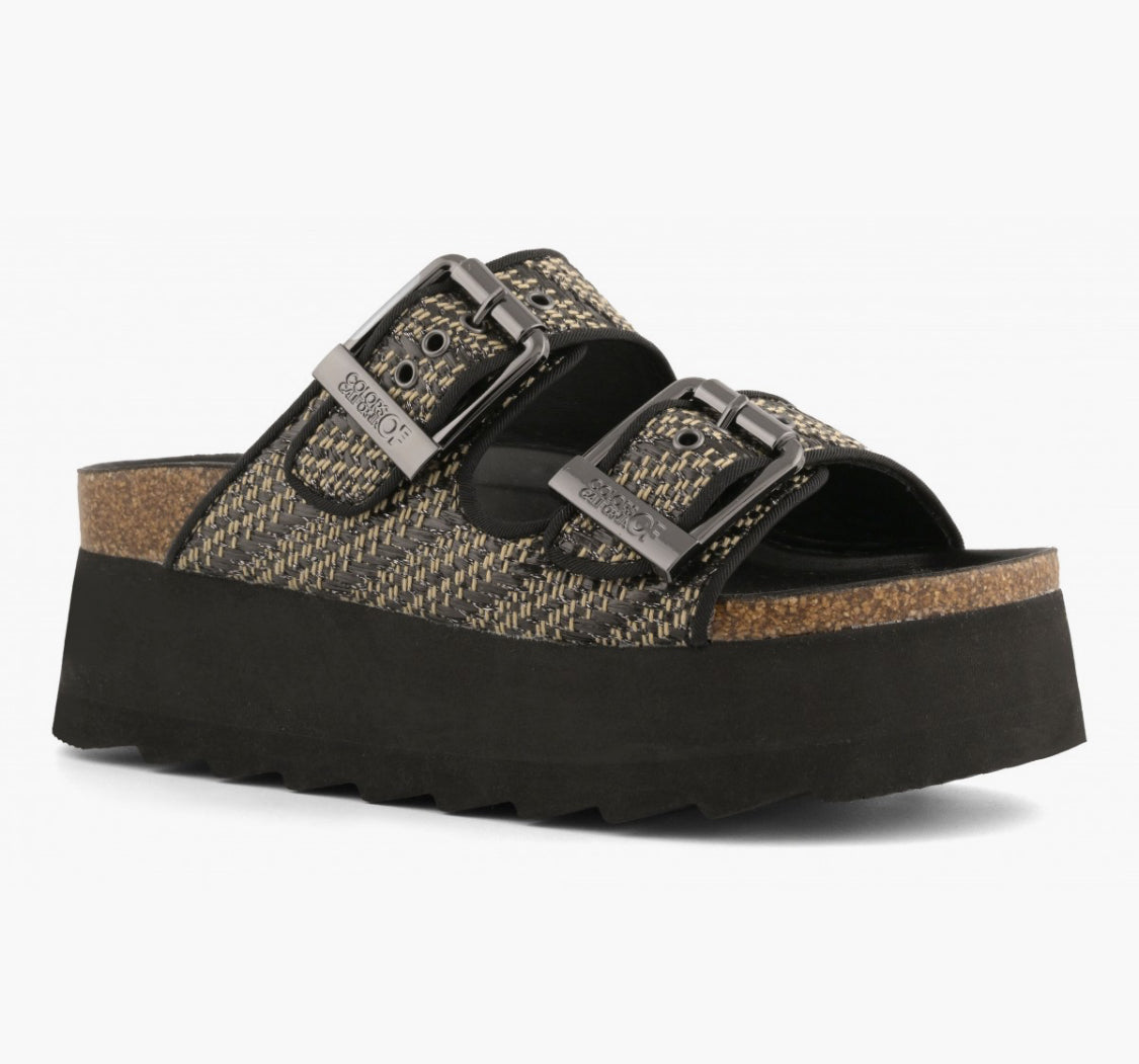 COLORS OF CALIFORNIA IRVI
METALLIC RAFFIA PLATFORM