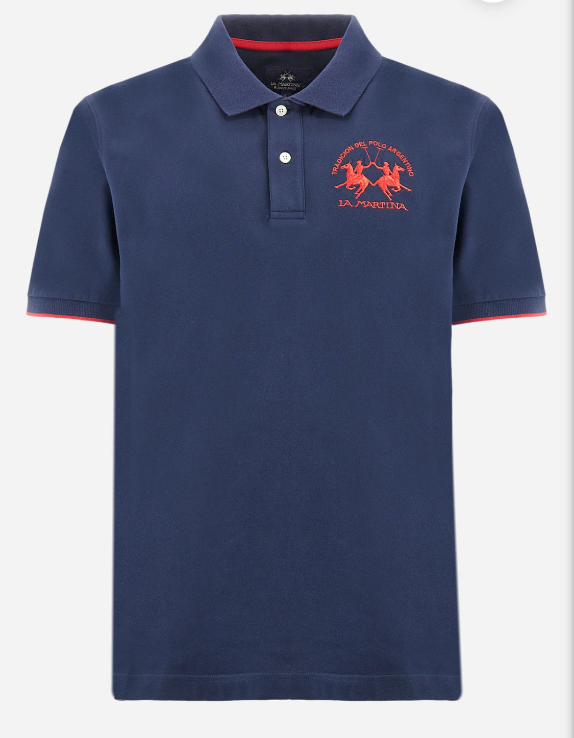 La Martina man BASIC Polo Neck T-Shirt NAVY CCMP01
