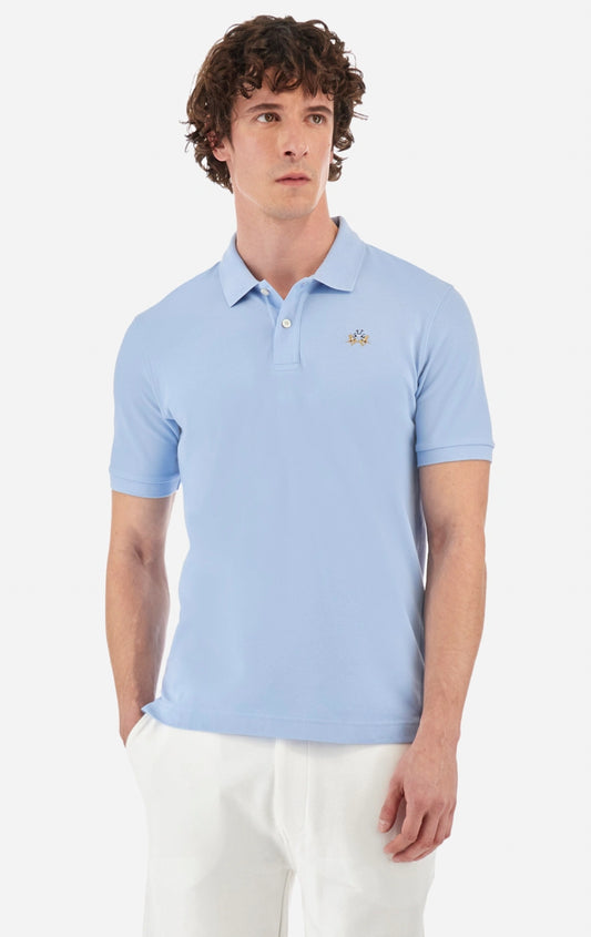 LA MARTINA MAN POLO SHIRT MAP002  BLUE BELL COLOR