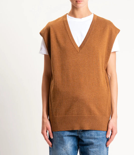 ANONYME wool knitwear gilet KF5029 caramel