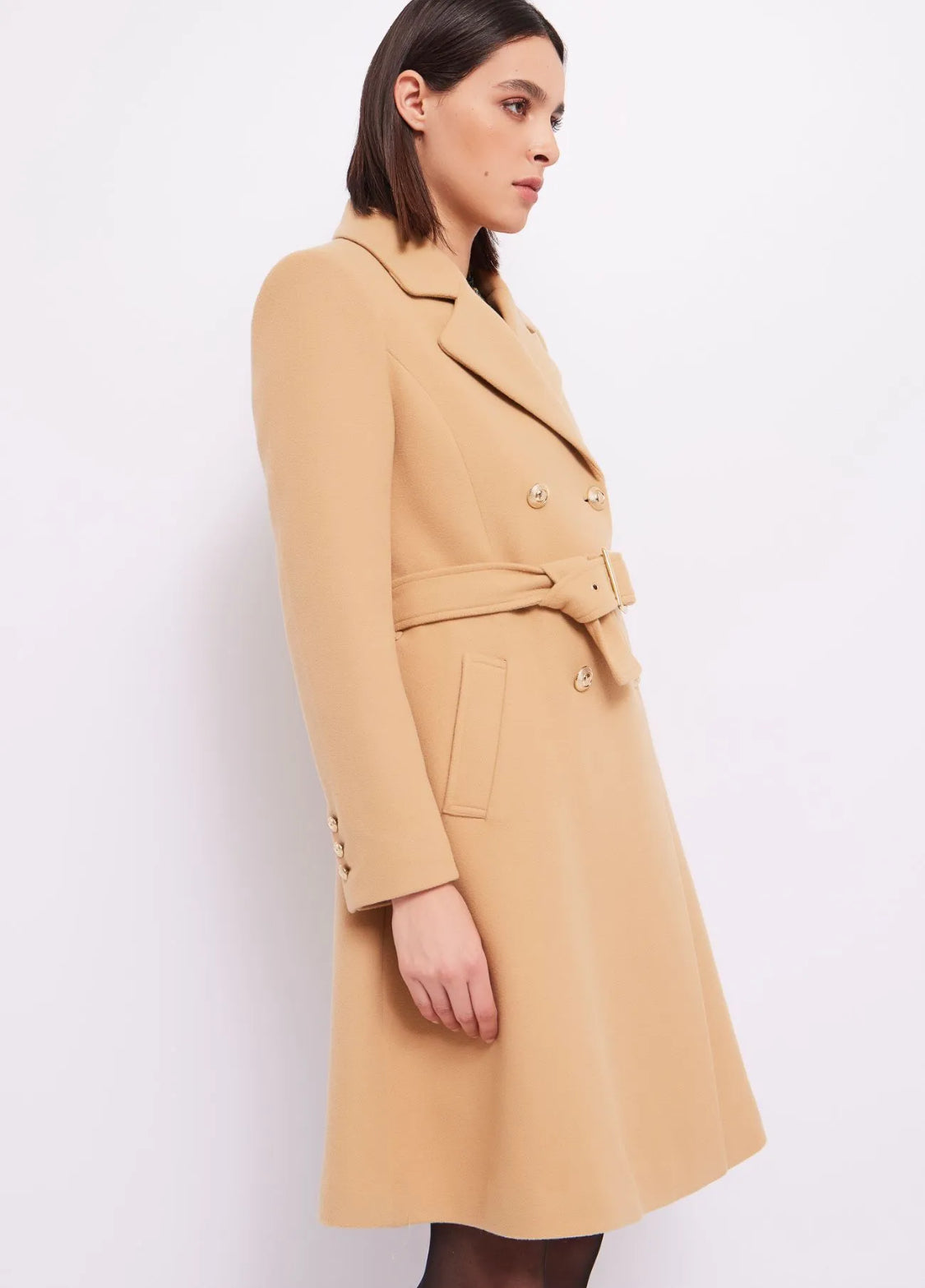 GAUDI DOUBLE - BREASTED COAT WITH BELT 321FD35010 53%