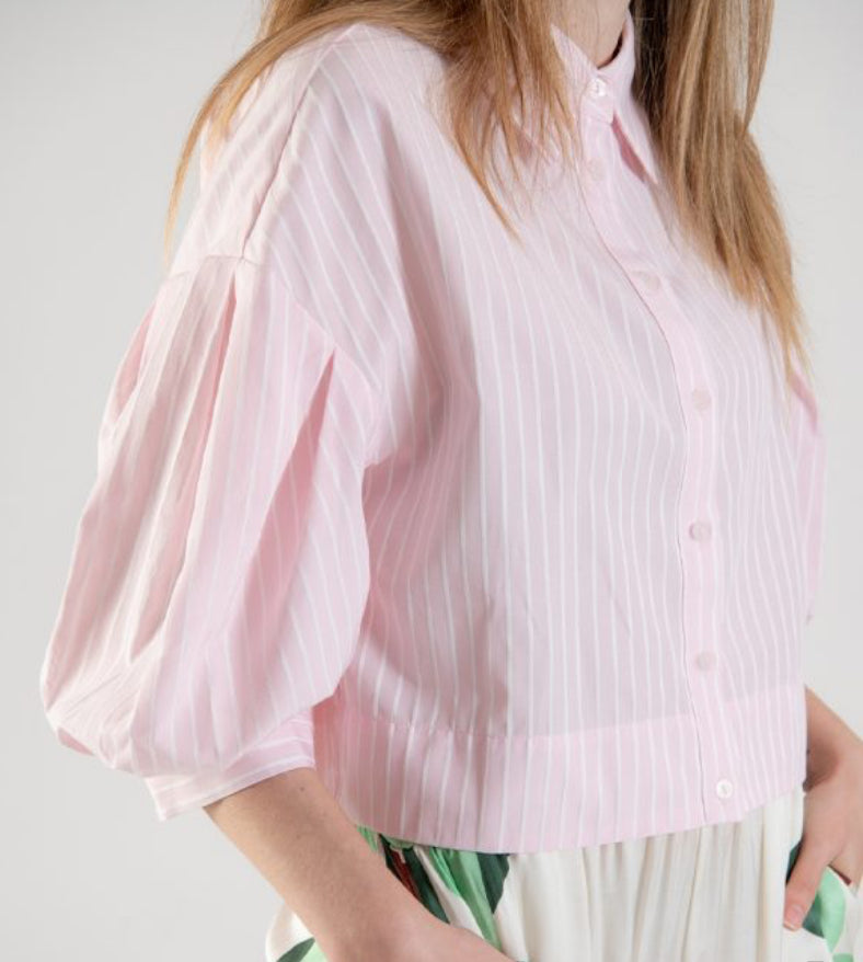 ANONYME  SOLID STRIPES SHIRT PINK P46SB243