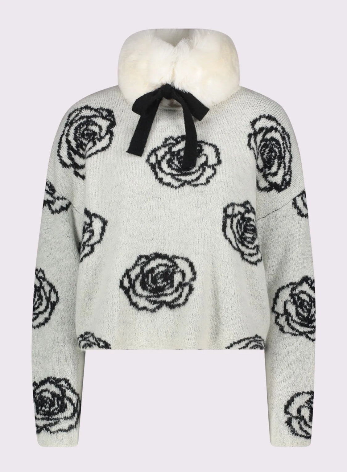 Gaudi Women's white sweater with jacquard pattern