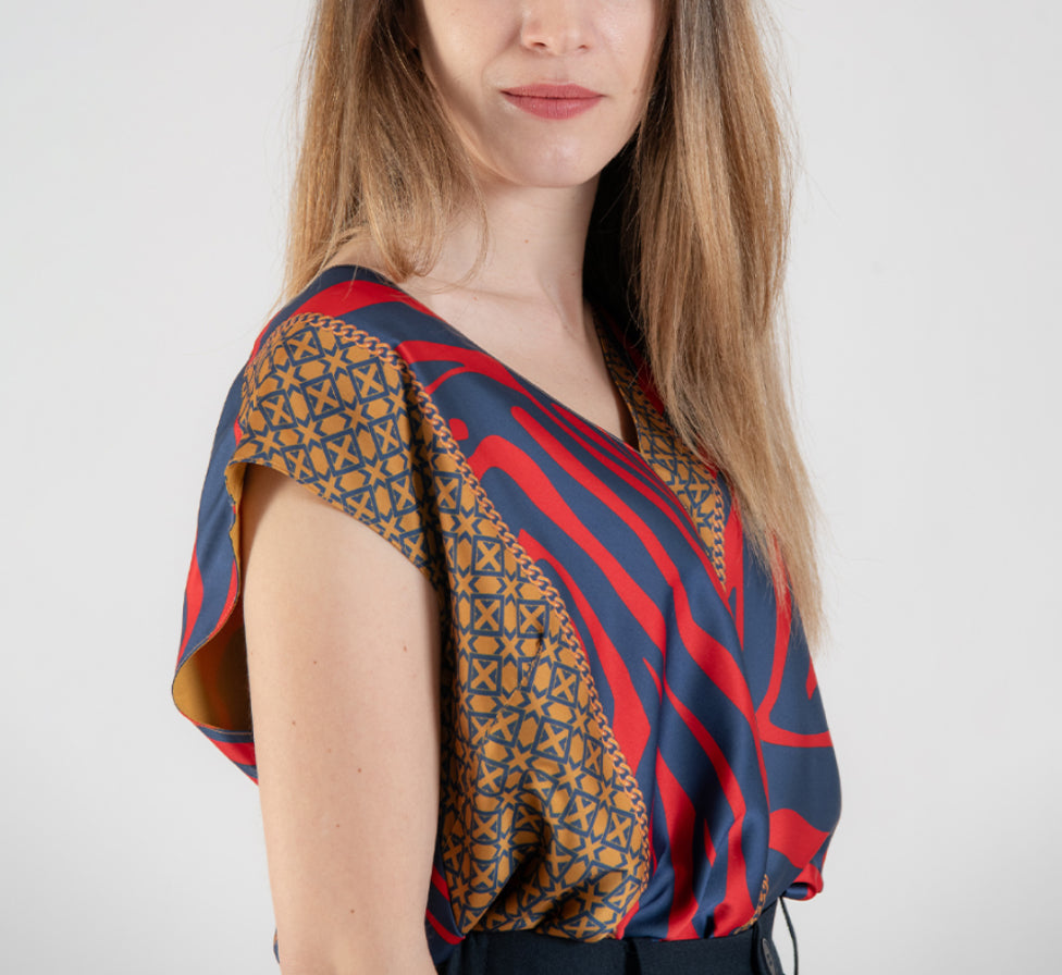 ANONYME MUSE RED BLOUSE A46SB072