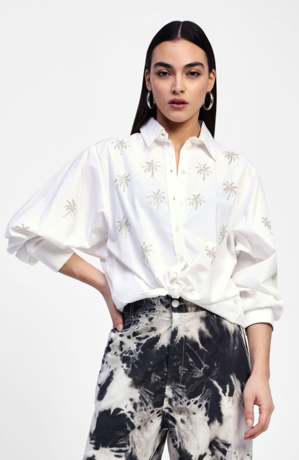 Dixie PALM PRINT SHIRT WITH CLASSIC COLLAR
