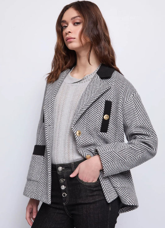 GAUDI WOMEN’S jacquard jacket with gold buttons 521BD35028