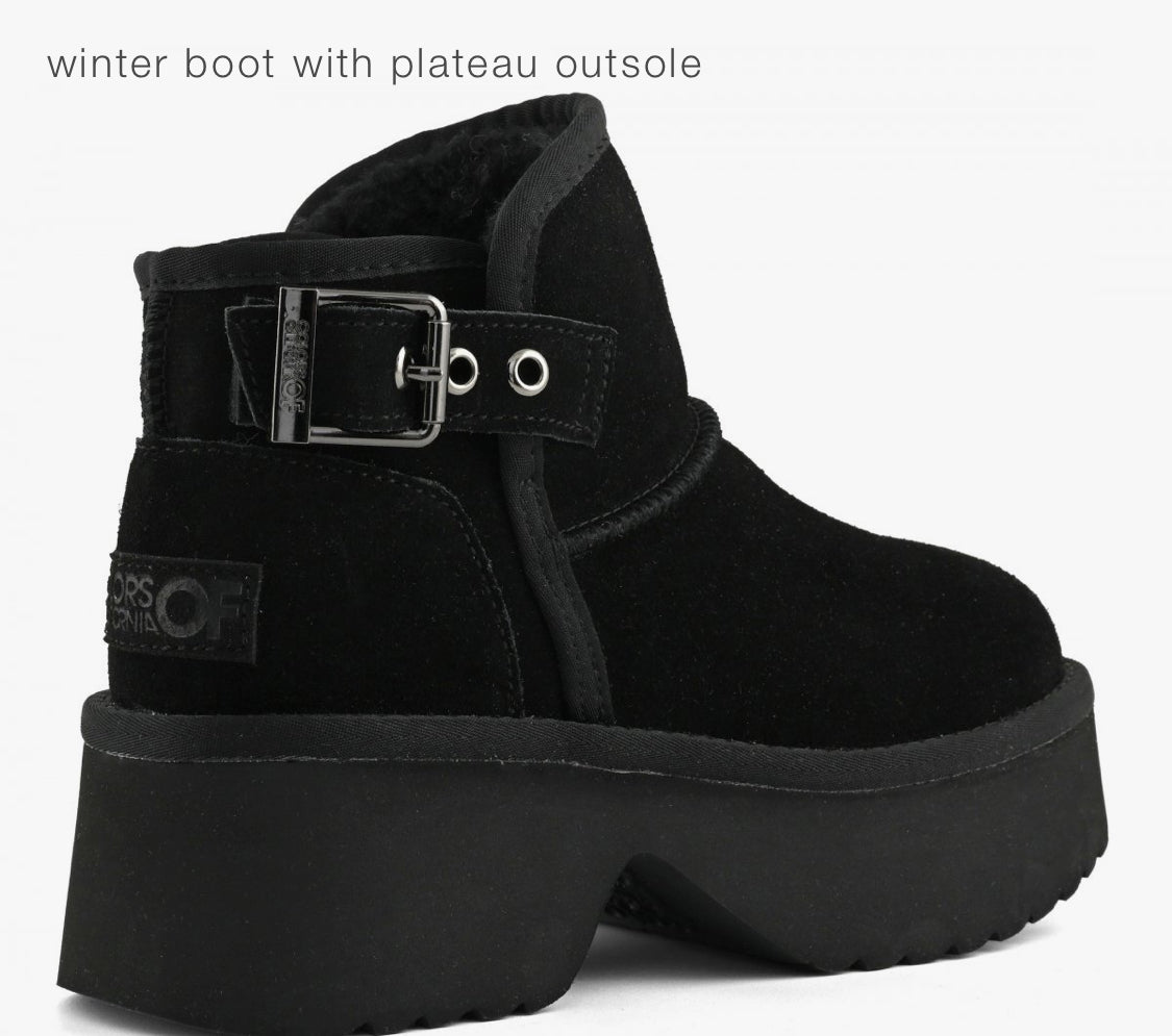 Colors of California Cow suede winter boot with plateau outsole HC.HELEN01