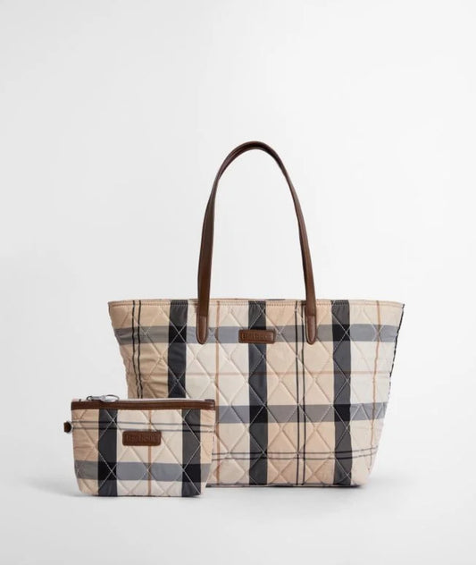 BARBOUR WETHERHAM QUILTED TARTAN TOTE BAG LBA0344