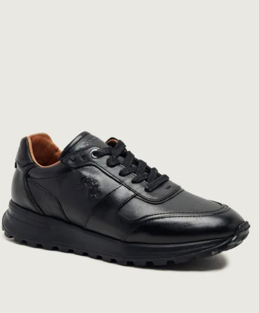 LA MARTINA Men's sneaker in vegetable-tanned leather with two-tone sole - LM