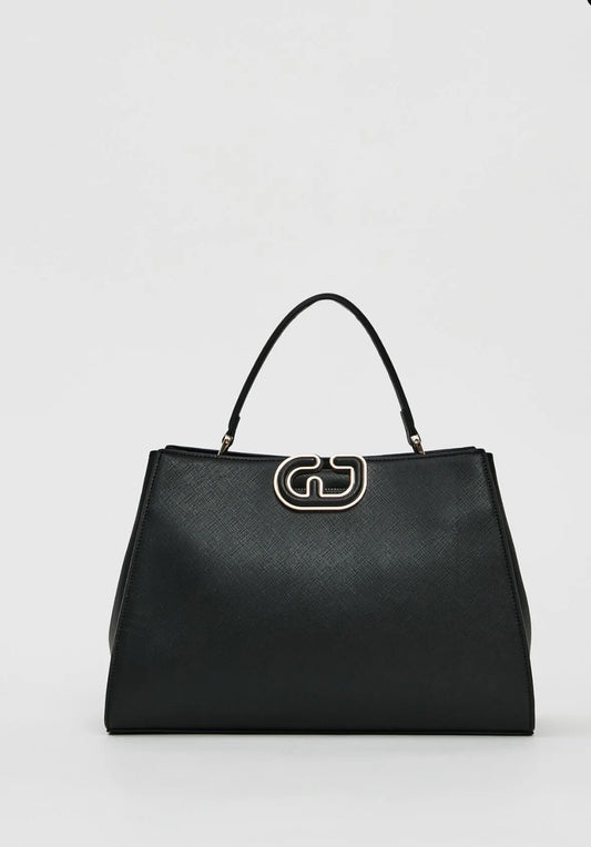 GAUDI BLACK FAUX LEATHER TOP HANDLE BAG 12320