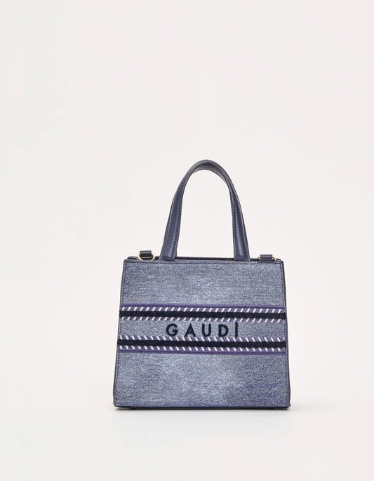 GAUDI Denim-effect shopping bag with shoulder strap V6AE-12741
