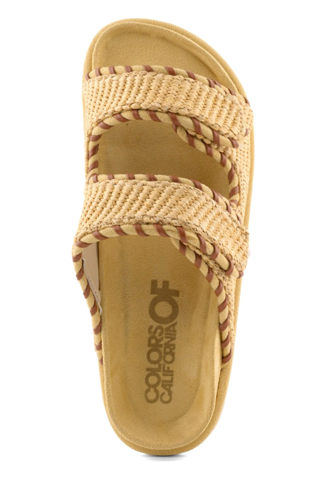 COLORS OF CALIFORNIA TWO STRAP SANDAL IN RAFFIA HC.BIOW606