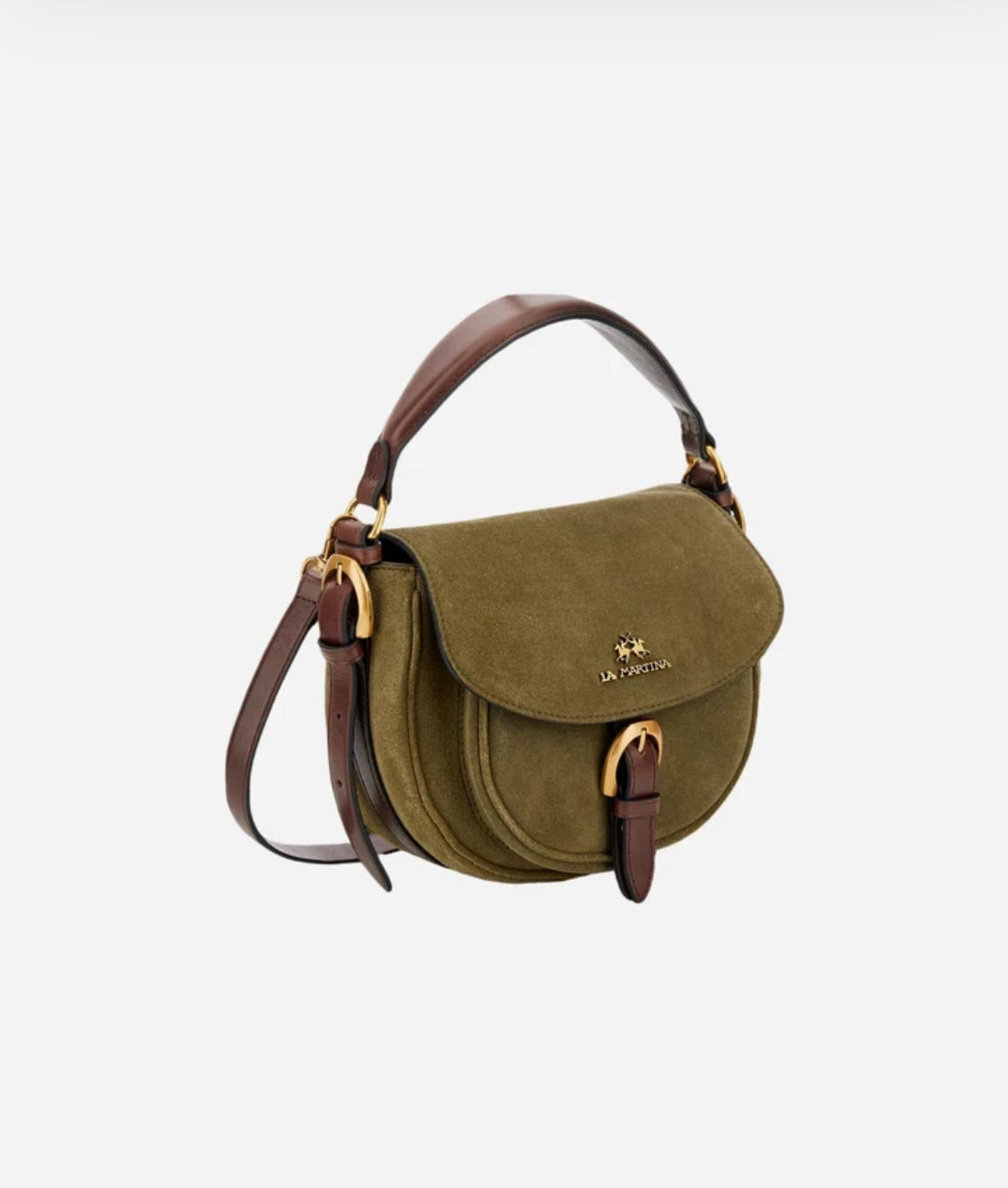 LA MARTINA Women's suede crossbody bag with saddle design - Bandolera