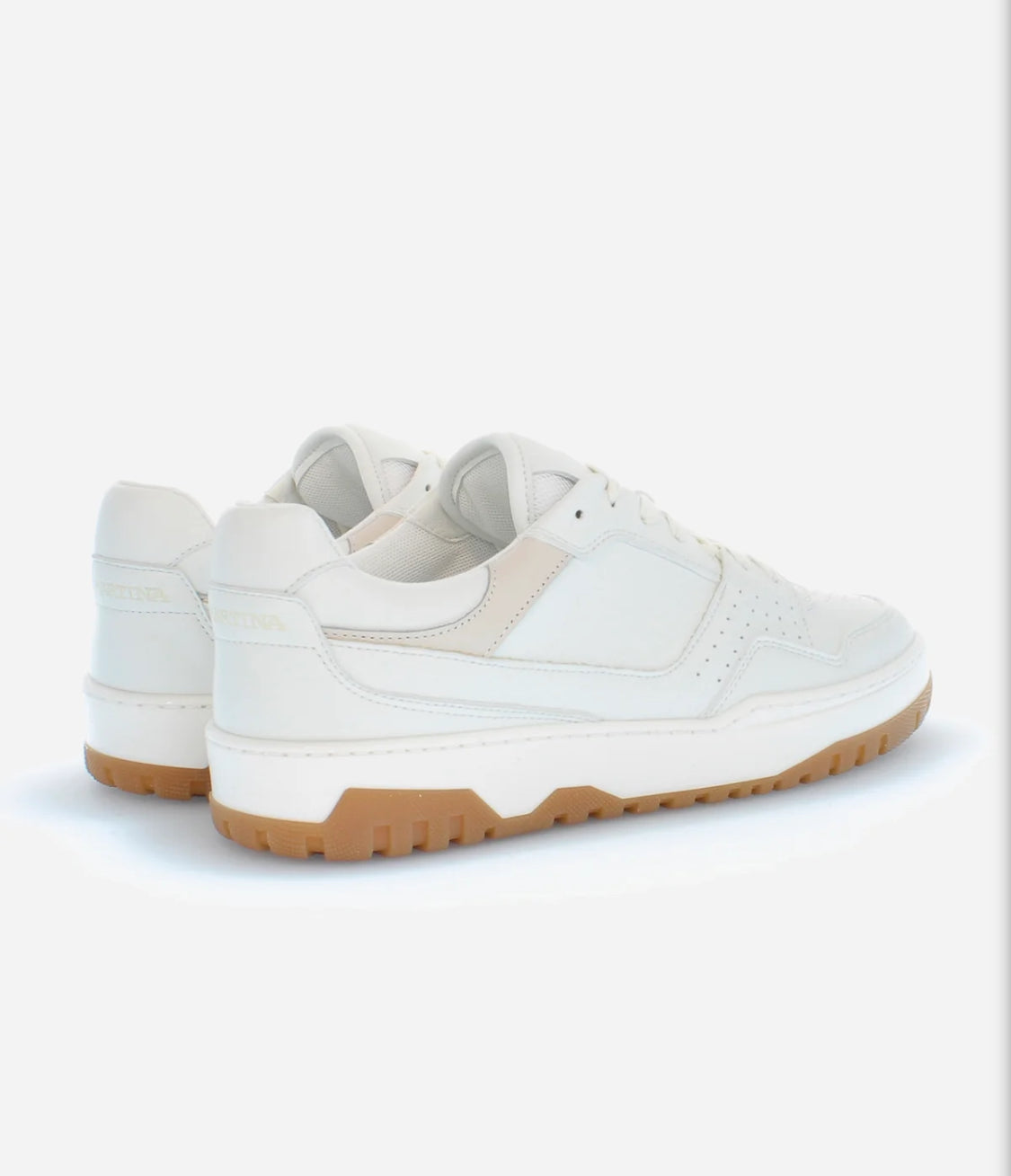 La Martina Women's vintage basketball sneaker in mixed vegetable leather - Field 85 LFW241.500.3000