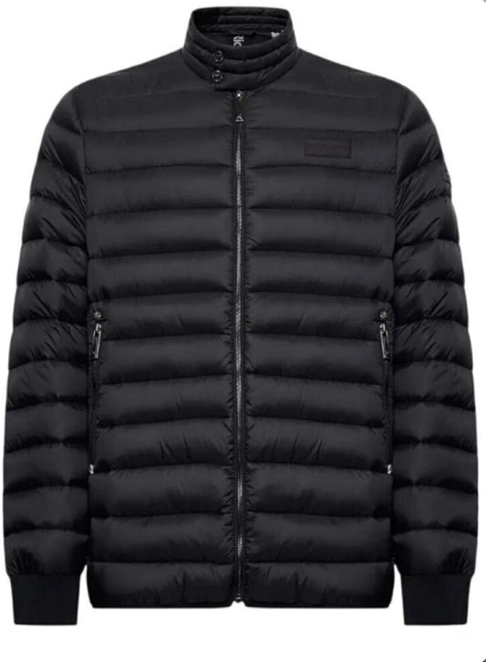 Richmond X Feather down jacket with front pockets  with cemeira, long sleeves with cuffs and high collar UMA25154PI