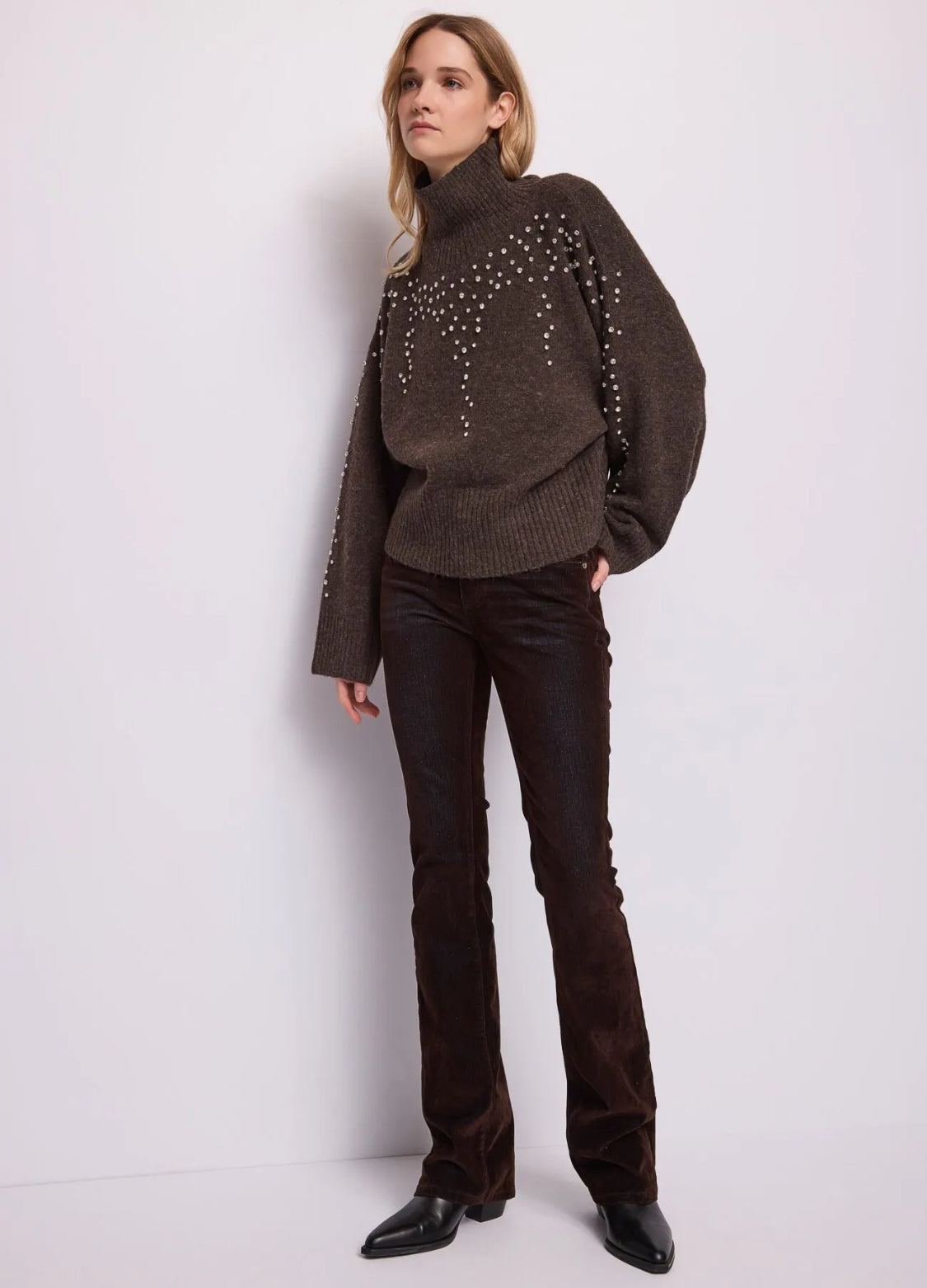 GAUDI Women’s turtleneck with rhinestones