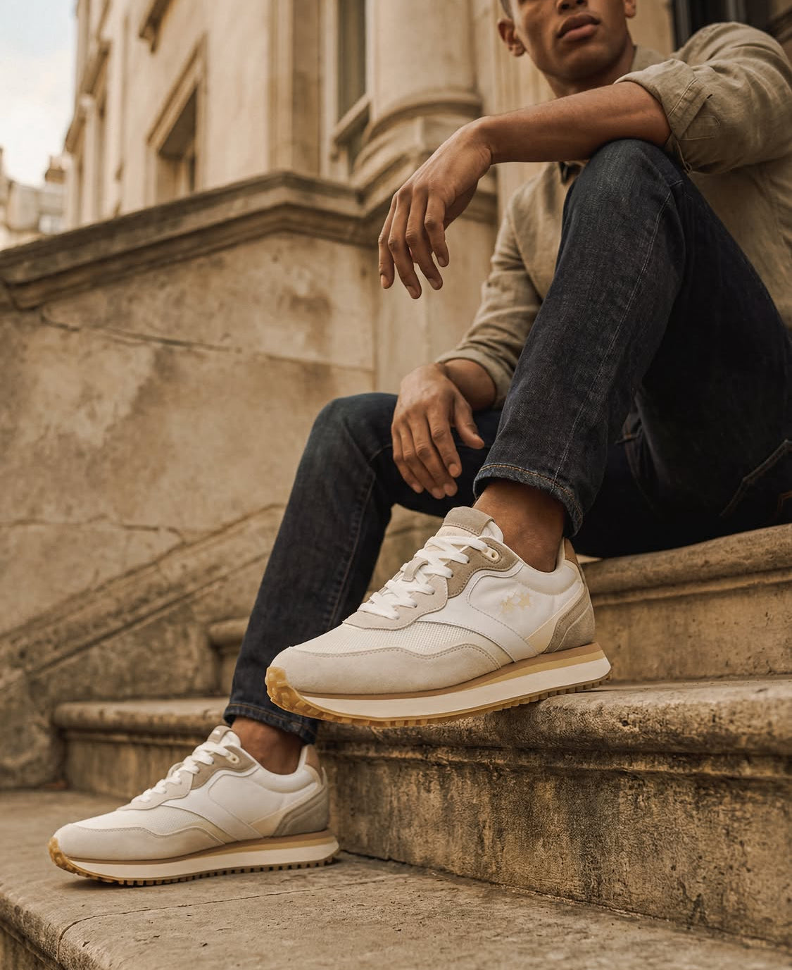 LA MARTINA Men’s suede and fabric sneakers - Lift LFM261.060.A60.E9