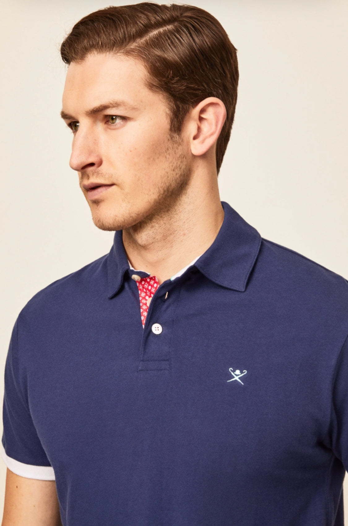 Hackett Swim Trim Polo T-Shirt White HM563135 comfort fit