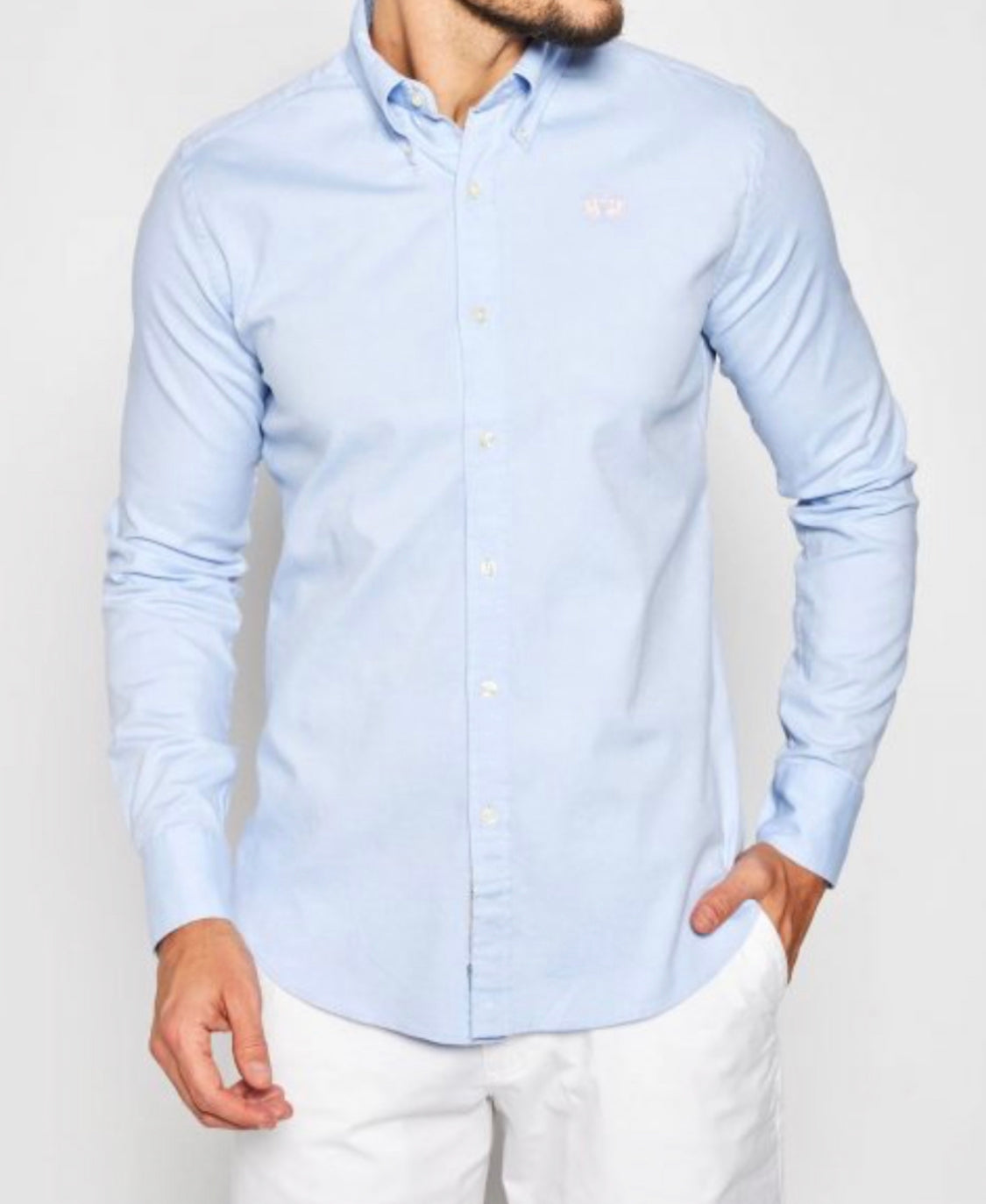 La Martina Man Short Oxford Stretch Blue CCMC03