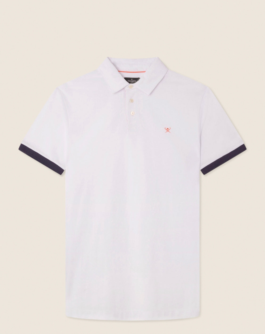 Hackett Swim Trim Polo T-Shirt White HM563135 comfort fit