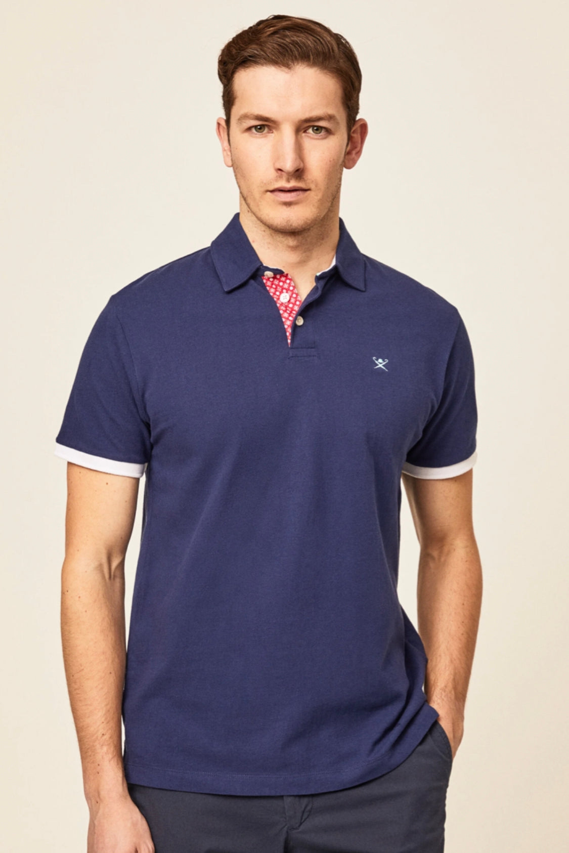 Hackett Swim Trim Polo T-Shirt White HM563135 comfort fit