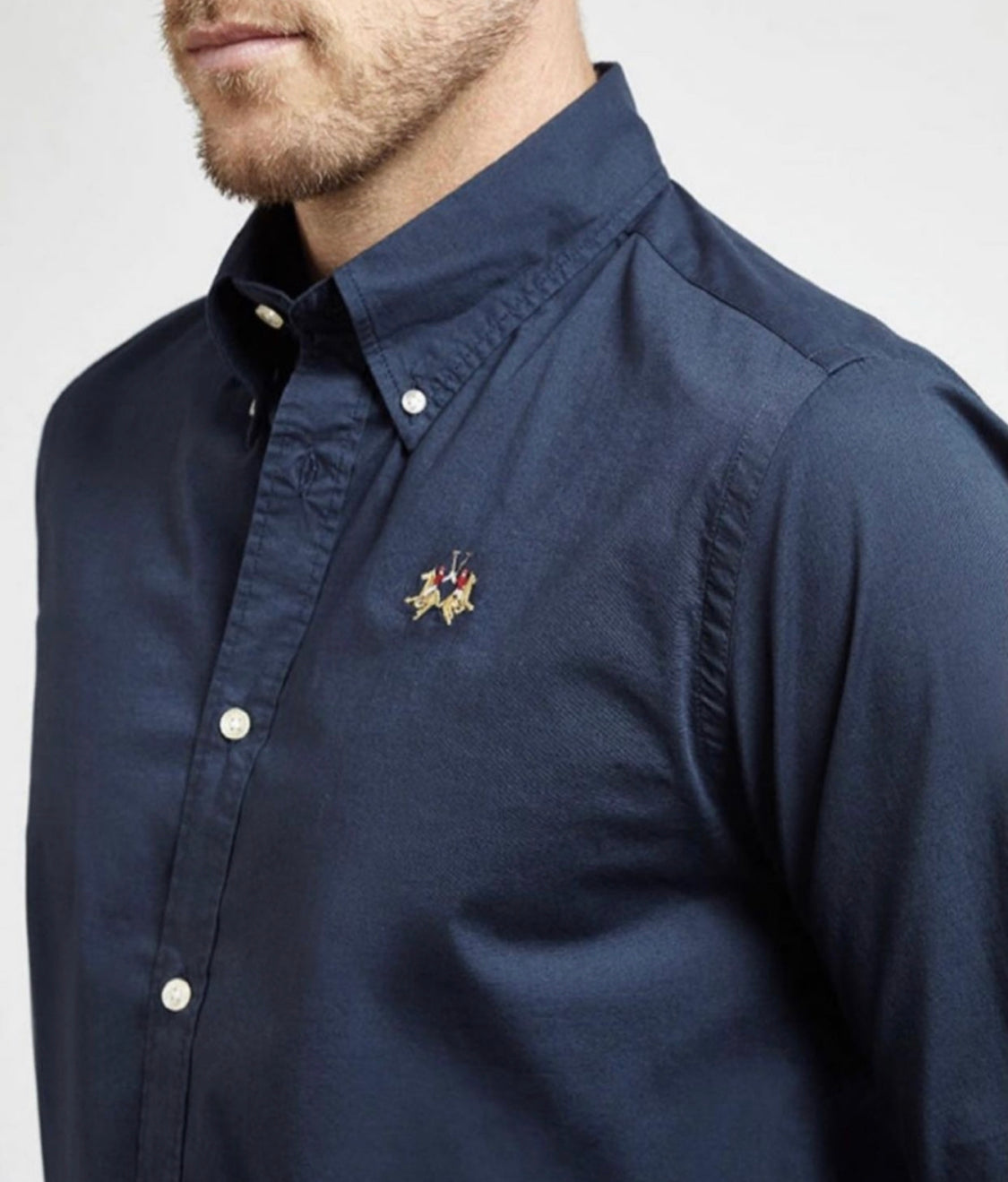 La Martina MAN SHIRT POPLIN STRETCH small logo CCMC02