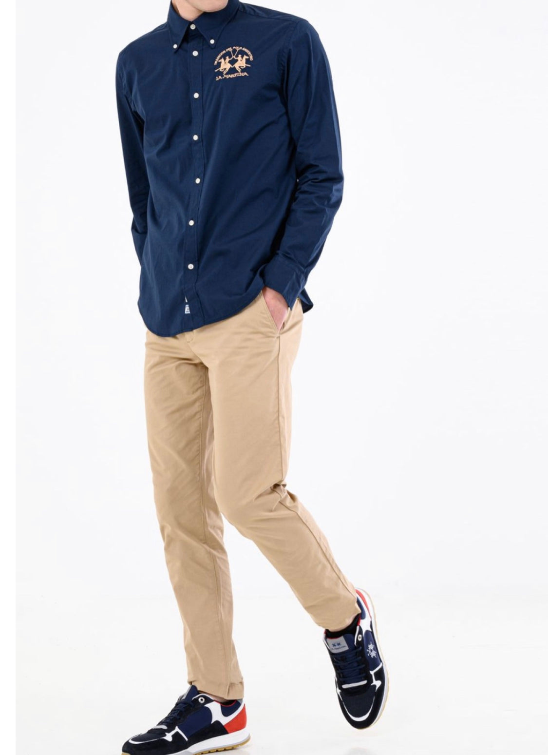 La Martina MAN SHIRT POPLIN STRETCH CCMC01