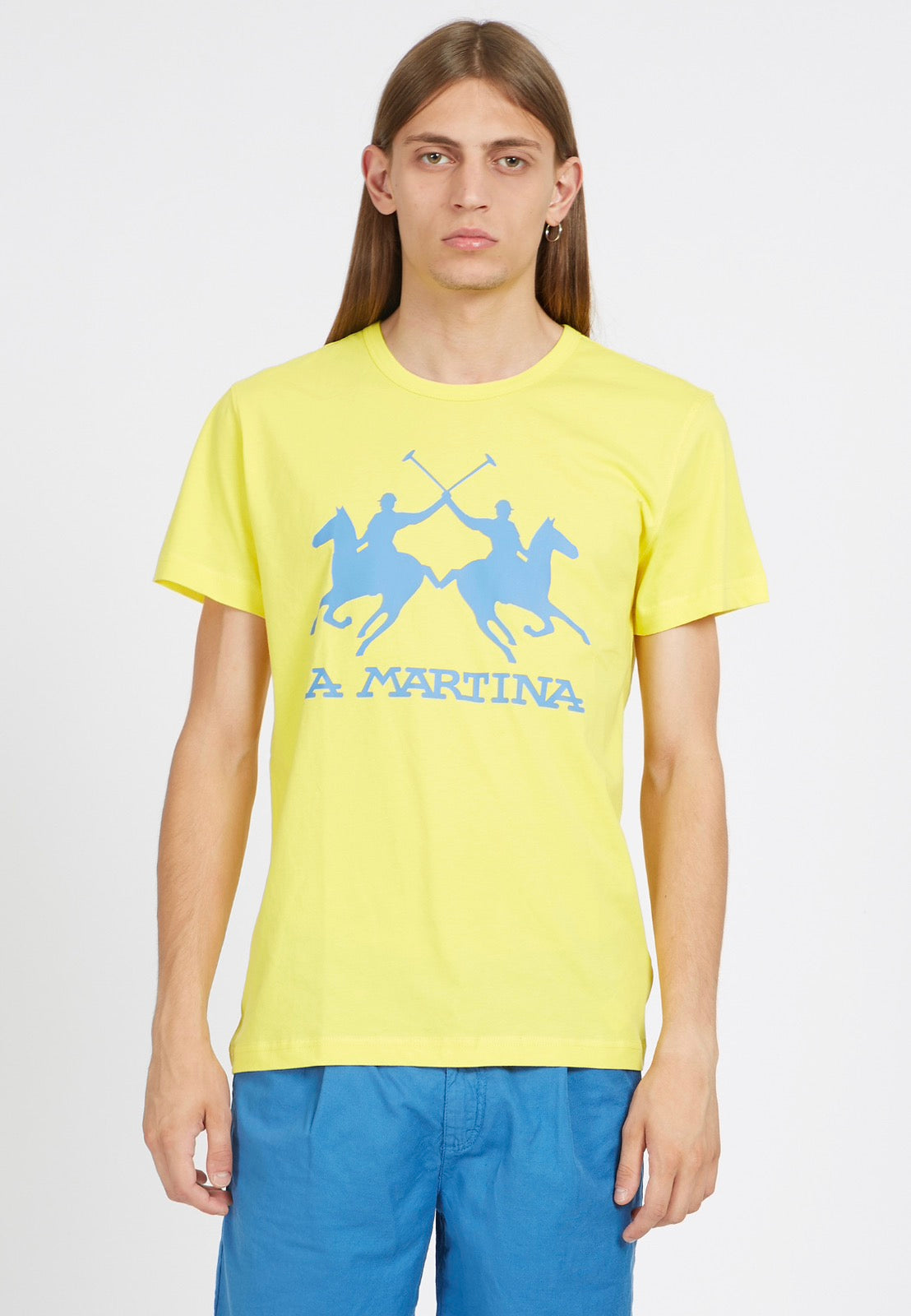 La Martina MAN T-shirt Round Neck large logo VMR001
