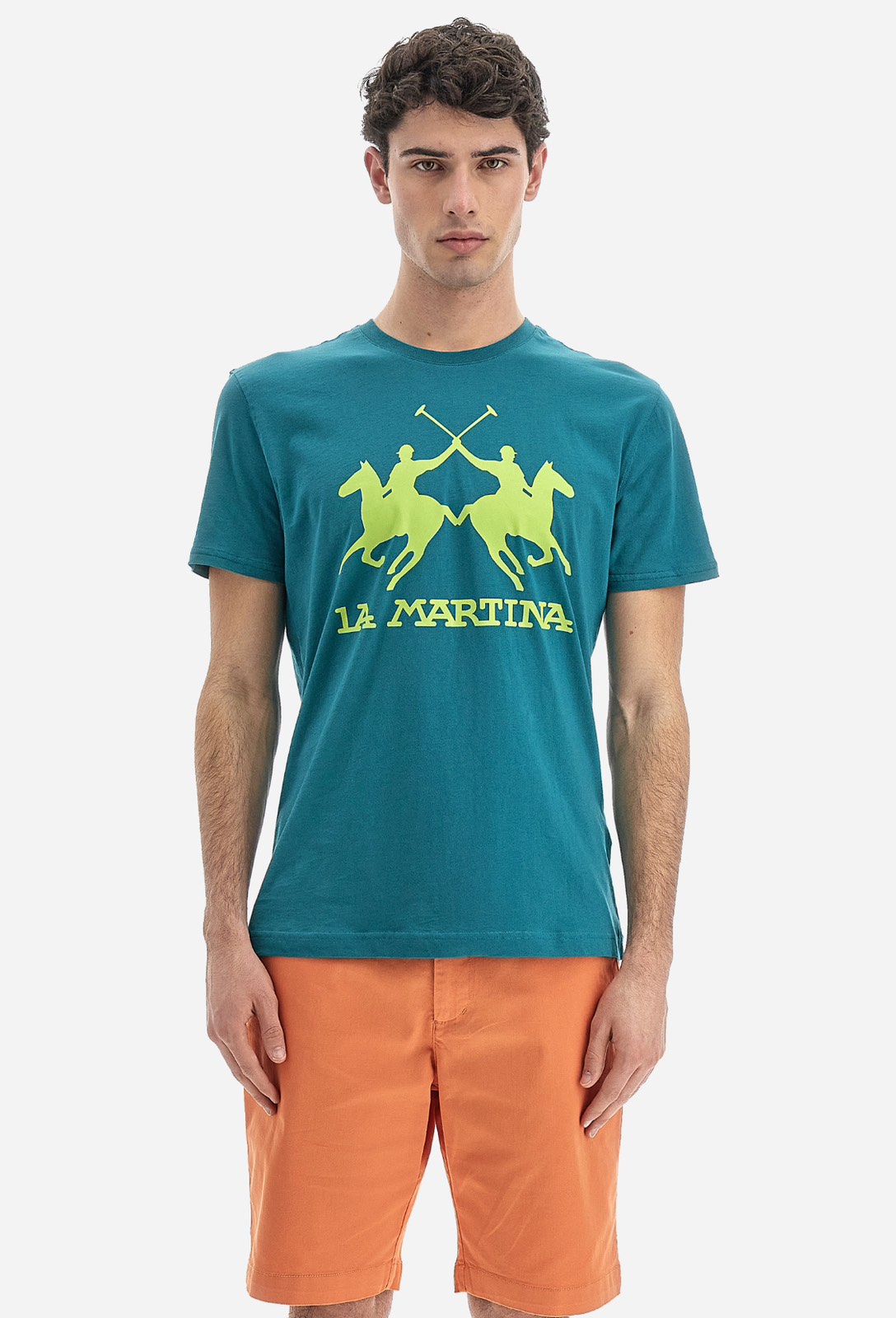 La Martina MAN T-shirt Round Neck large logo VMR001