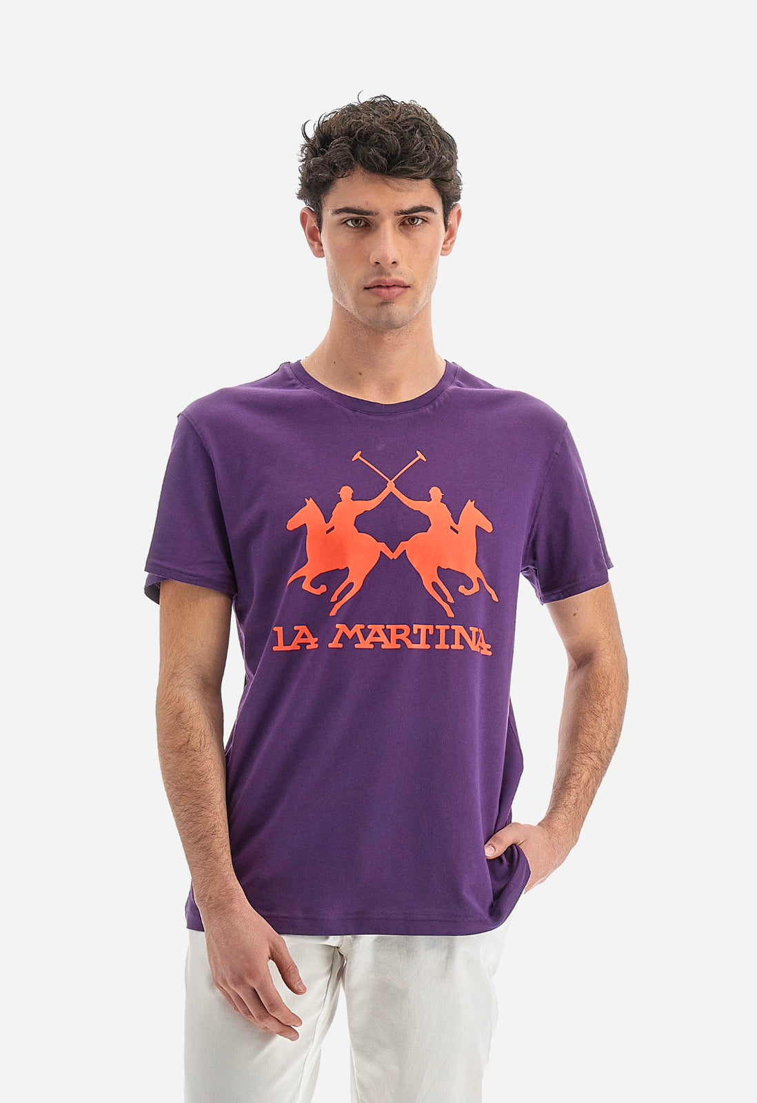 La Martina MAN T-shirt Round Neck large logo VMR001