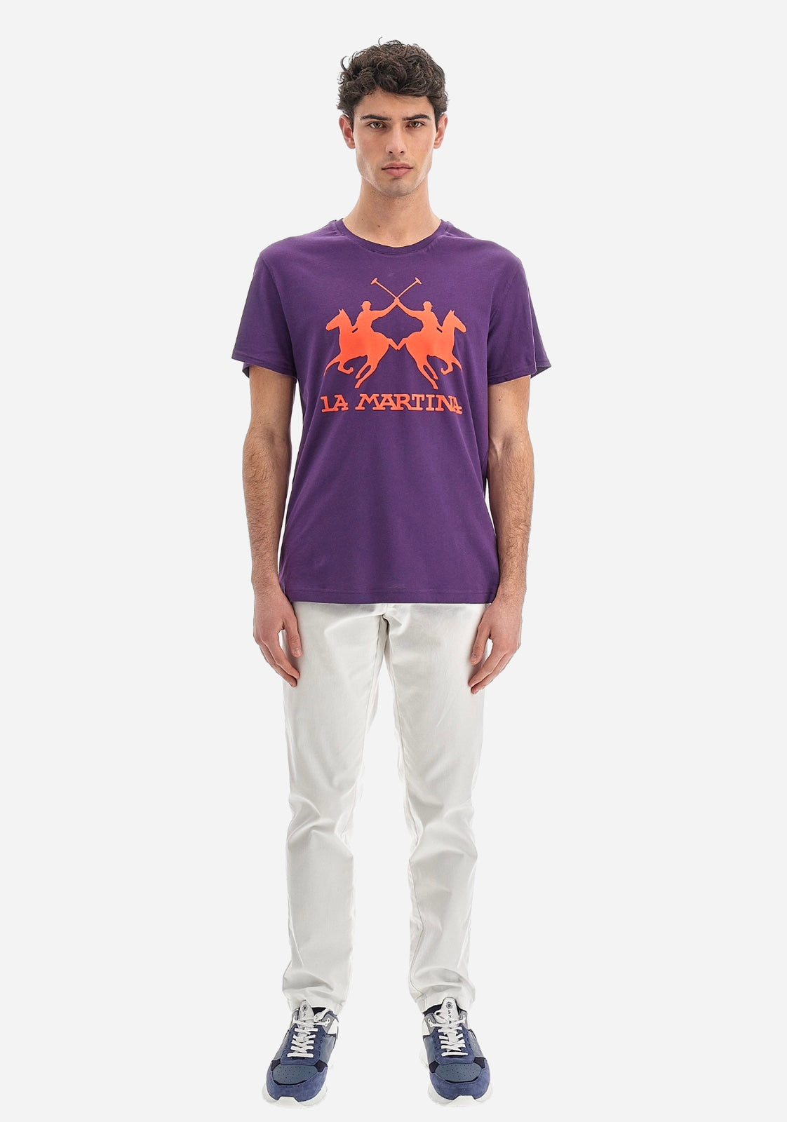 La Martina MAN T-shirt Round Neck large logo VMR001