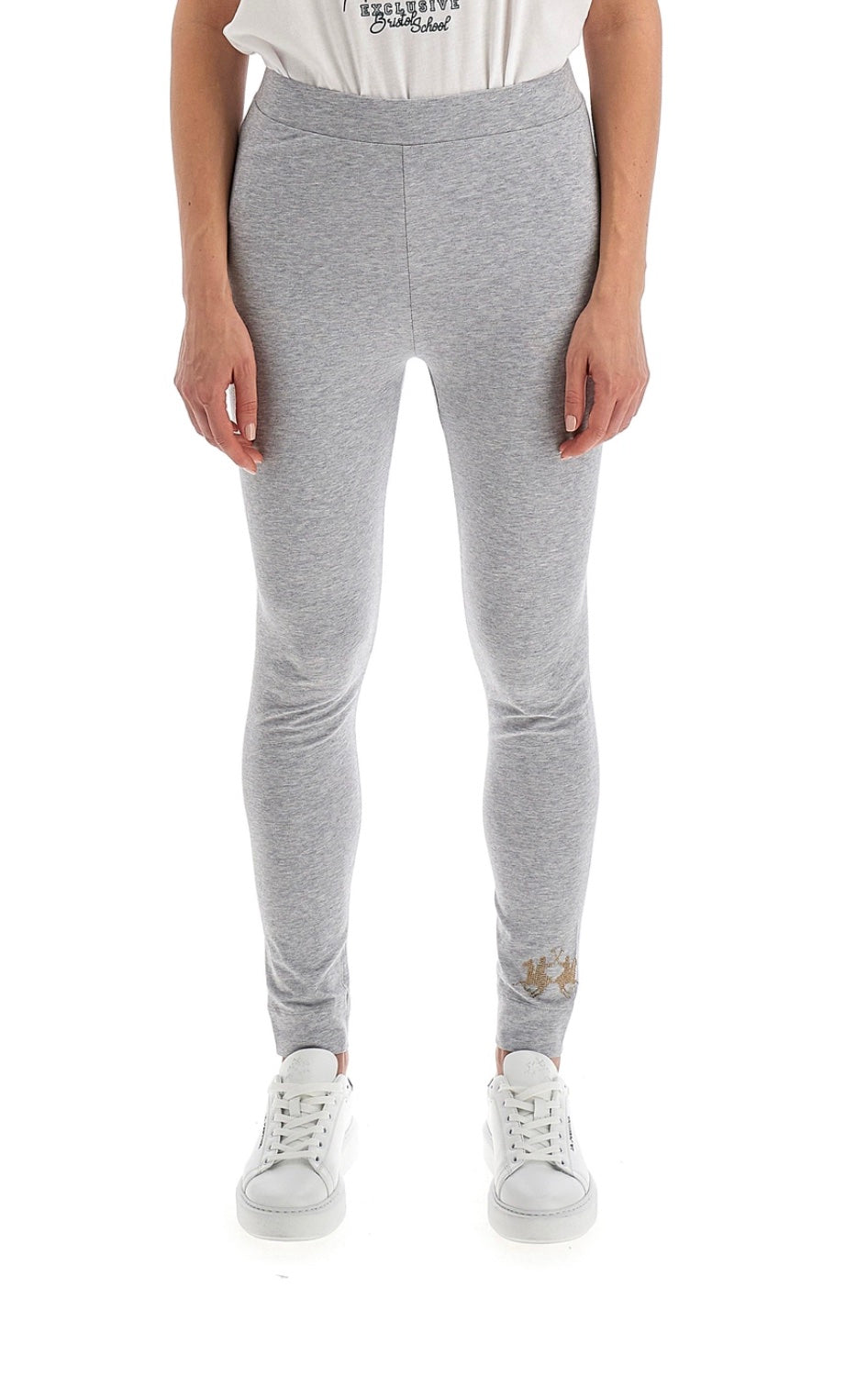 La Martina woman Solid color Polo Academy women's leggings with sequin logo - Vijay VWT001