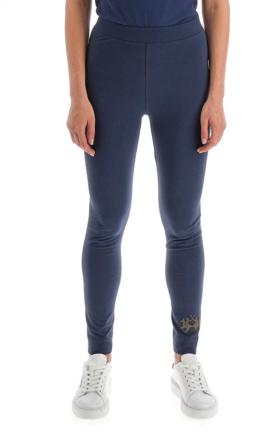 La Martina woman Solid color Polo Academy women's leggings with sequin logo - Vijay VWT001